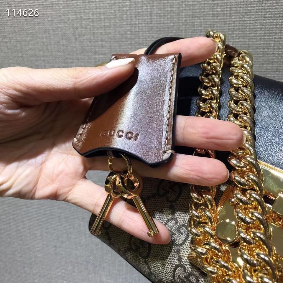 Túi Xách Da Gucci Chính Hãng 100% 100% Phối Dây Xích Đeo Vai Sành Điệu Cho Nữ
