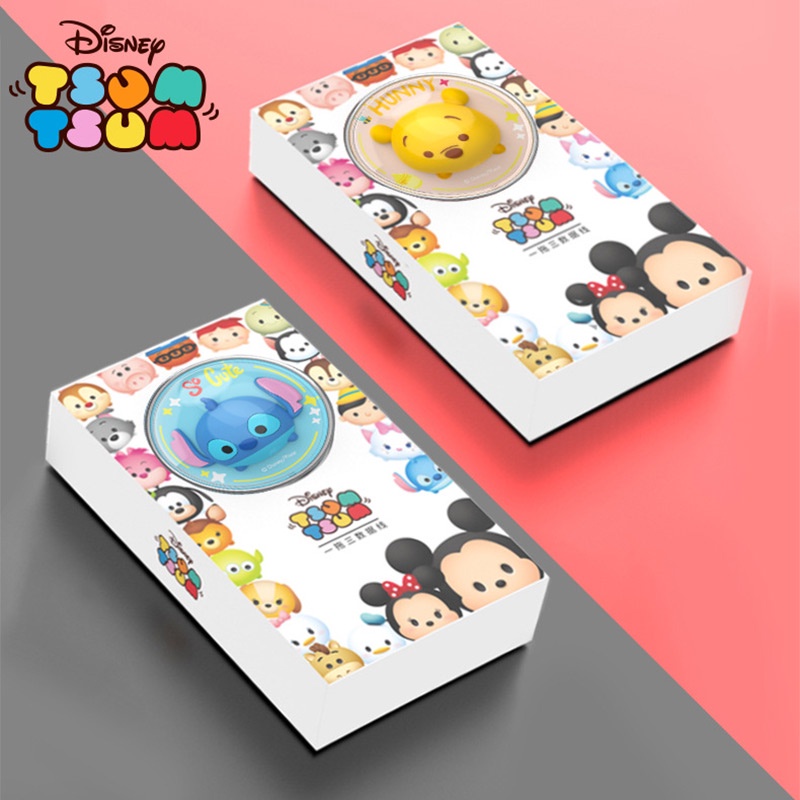 DISNEY Cáp Sạc Nhanh 2.4A 3 Trong 1 Rút Được in Hình Winnie The Pooh Minnie Dâu Tây Gấu Pooh Lotso Stitch Alien Type-C