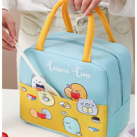 Túi Giữ Nhiệt Đựng Hộp Cơm Trưa Chống Thấm Nước Họa Tiết Hoạt Hình Sumikogurashi