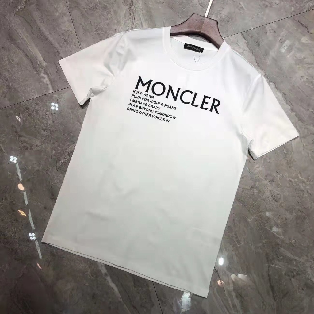 Moncler Áo Thun Cặp Ngắn Tay Phong Cách Âu Mỹ Chất Lượng Cao