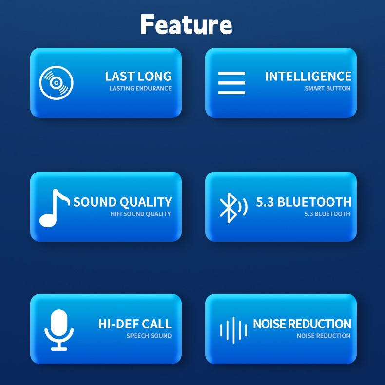 Tai Nghe Bluetooth 5.3 Không Dây TWS IPX7 Chống Thấm Nước Giảm Tiếng Ồn Có Micro Tiện Dụng Chơi Game Điện Thoại