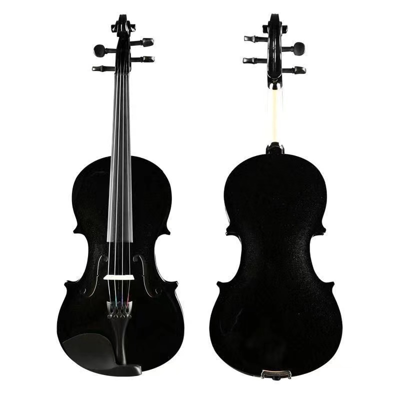 Đàn Violin Màu Đen Đính Ngọc Trai Thủ Công Dành Cho Người Mới Bắt Đầu