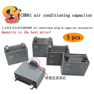 Set 5 tụ điện cbb61 1.5 / 2 / 2.5 / 3 / 4 / 5 / 6uf450v cho máy điều hòa