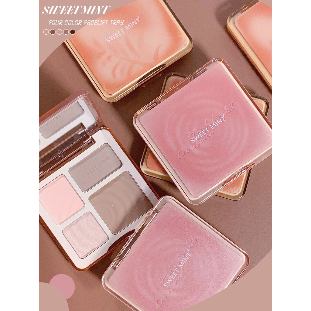 Bảng Phấn Tạo Khối / Bắt Sáng / Má Hồng 04 ô Sweet Mint | BigBuy360 - bigbuy360.vn