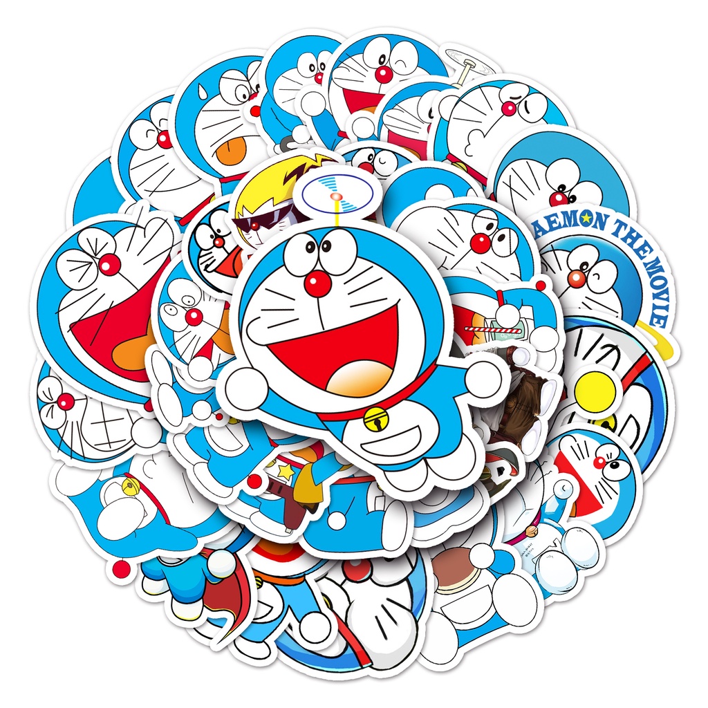 Bộ 50 Miếng Dán Chống Thấm Nước Hình Doraemon Dễ Thương