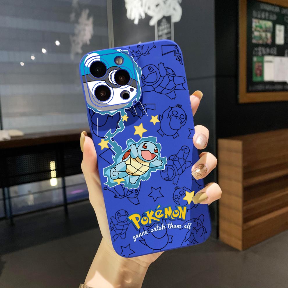 Ốp Điện Thoại Viền Vuông Hình Pokemon Pikachu Cho Xiaomi Redmi Note 12 12S 4G Pro 5G 9S 9A 12C