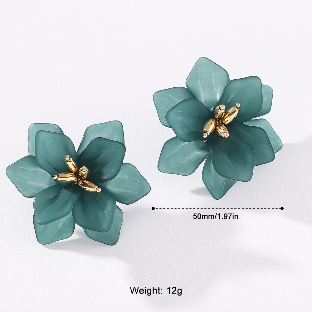 Bông Tai Hình Hoa Lớn Bằng Acrylic 4 Màu Tùy Chọn Phong Cách Vintage Thanh Lịch Thời Trang Cho Nữ OG050