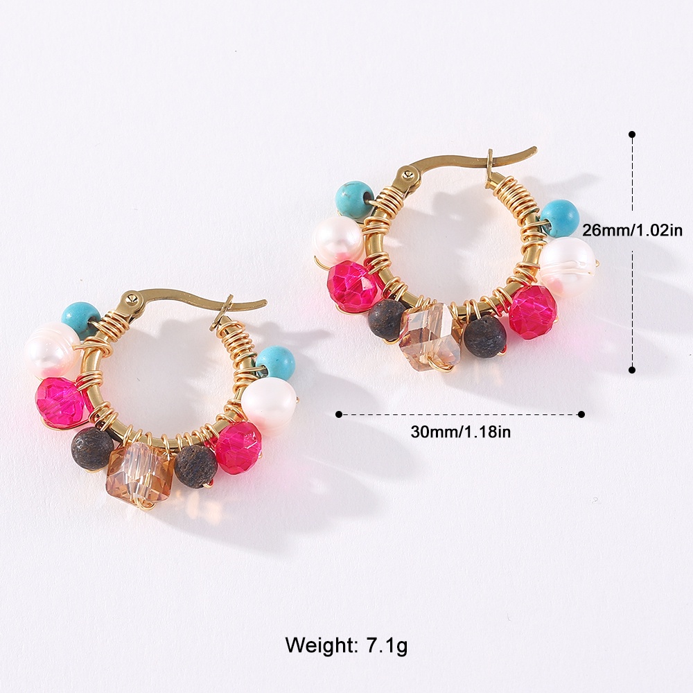 PINKDUDU Bông Tai Dạng Vòng Đính Ngọc Trai Giả Bằng Thép Không Gỉ Thời Trang Cho Nữ PD839