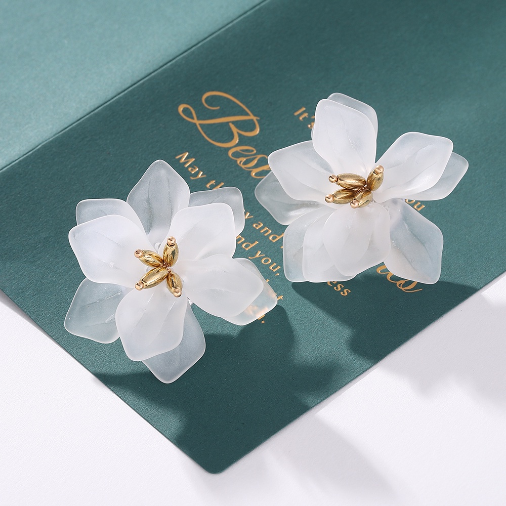 Bông Tai Hình Hoa Lớn Bằng Acrylic 4 Màu Tùy Chọn Phong Cách Vintage Thanh Lịch Thời Trang Cho Nữ OG050