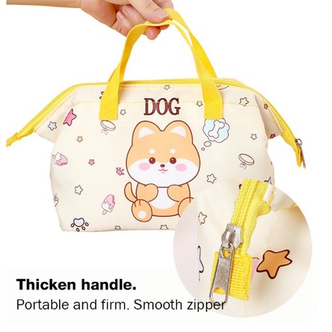 Túi Đựng Hộp Cơm Trưa Lót Giấy Nhôm Dày Dặn Giữ Nhiệt Chống Thấm Nước Họa Tiết Phi Hành Gia Hoạt Hình Dễ Thương