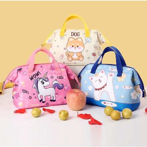 Túi Đựng Hộp Cơm Trưa Lót Giấy Nhôm Dày Dặn Giữ Nhiệt Chống Thấm Nước Họa Tiết Phi Hành Gia Hoạt Hình Dễ Thương