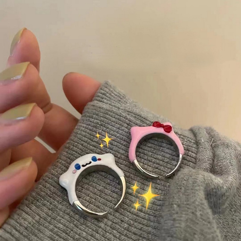 Nhẫn Hình Hello Kitty Và Chú Chó Tai To Thời Trang Cho Nữ