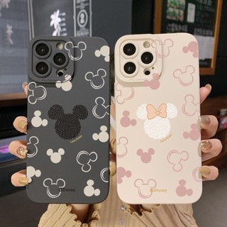Dành Cho Xiaomi Redmi Note 13 4G 12 12S 13C Pro 5G 9S 9A 12C Cặp Đôi Dễ Thương Mickey Minne Vuông Edge Cover Full Len Vỏ Bảo Vệ