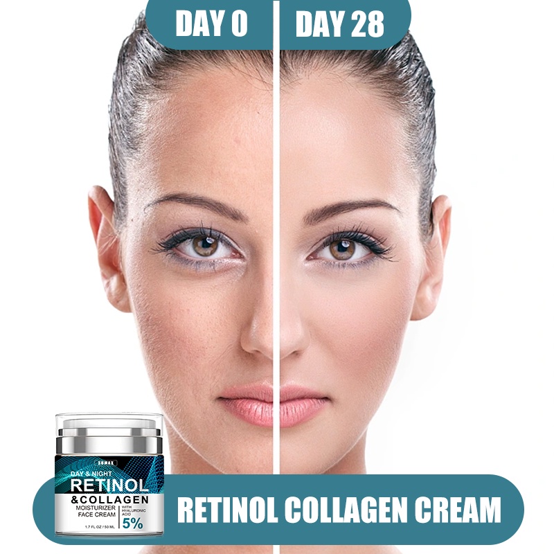 RUOALL Kem Retinol Chứa Axit Hyaluronic Collagen Giúp Dưỡng Ẩm Nâng Cơ Mặt Chống Lão Hóa Và Nếp Nhăn Cho Nam Và Nữ 50G