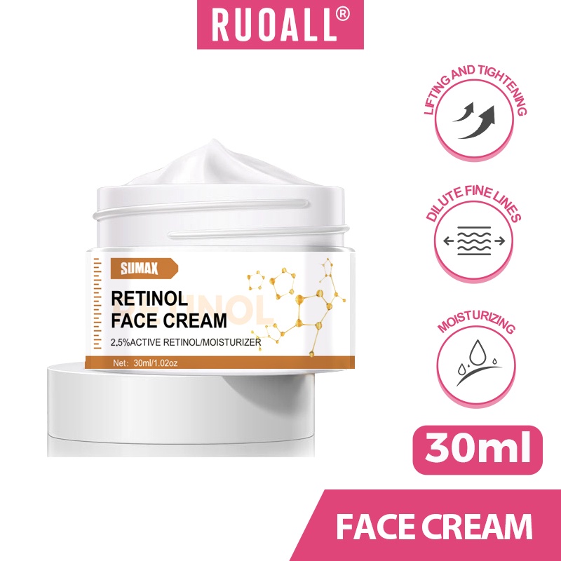 RUOALL Kem Retinol Chứa Axit Hyaluronic Collagen Giúp Dưỡng Ẩm Nâng Cơ Mặt Chống Lão Hóa Và Nếp Nhăn Cho Nam Và Nữ 30G