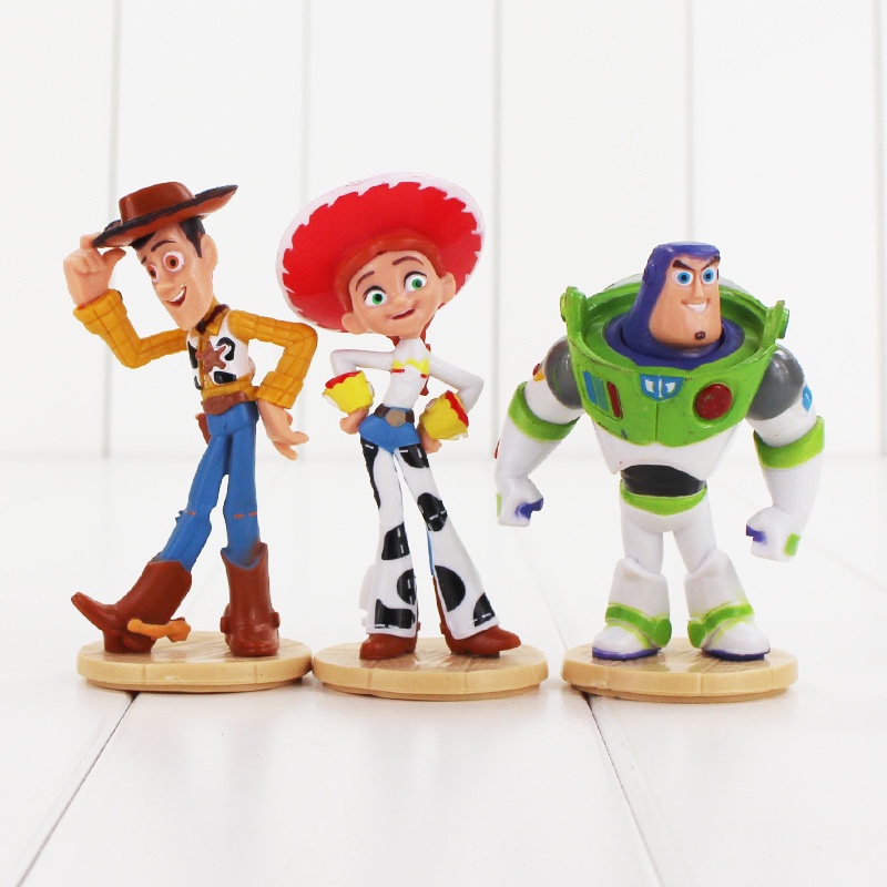 DISNEY Set 3 Mô Hình Nhân Vật Phim Hoạt Hình Toy Story Bằng PVC