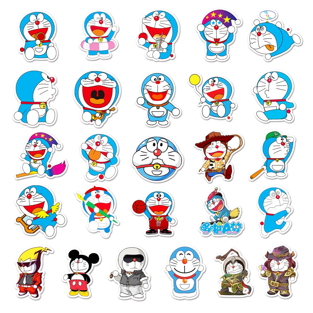 Bộ 50 Miếng Dán Chống Thấm Nước Hình Doraemon Dễ Thương