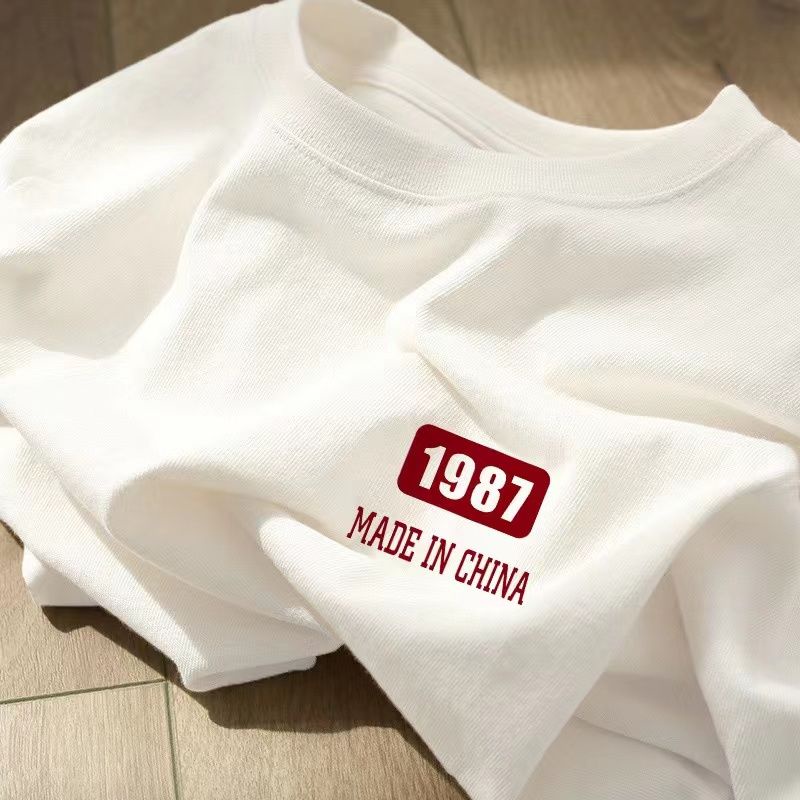 [Giao Ngay] Morjin Áo Thun Cotton Tay Ngắn Dáng Rộng Màu Trơn In Họa Tiết Đơn Giản Cỡ Lớn Thoải Mái Thời Trang Mùa Hè Cho Nữ