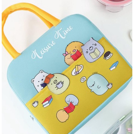 Túi Giữ Nhiệt Đựng Hộp Cơm Trưa Chống Thấm Nước Họa Tiết Hoạt Hình Sumikogurashi