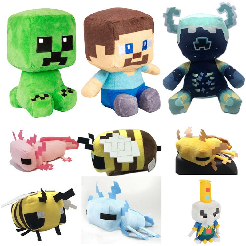 Búp bê xinh xắn Minecraft Thú Nhồi Bông Pelucia My World Wolf Warden Steve Creeper Rag Doll Kid Toy