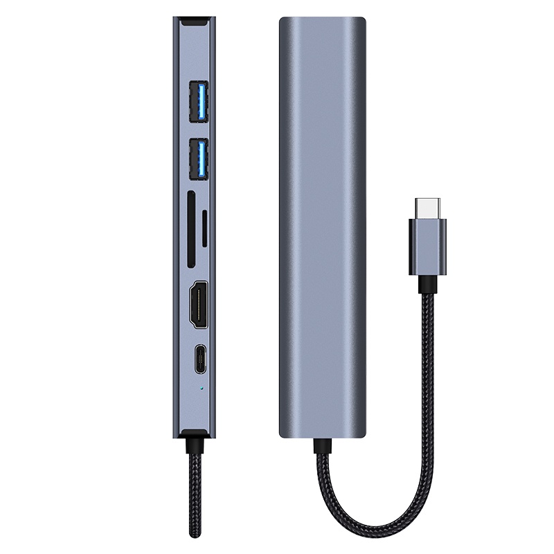 Đế Sạc USB C 3.1 HUB USB 3.0 RJ45 1000M PD 100W HDMI 4K 30HZ Cho Laptop Macbook