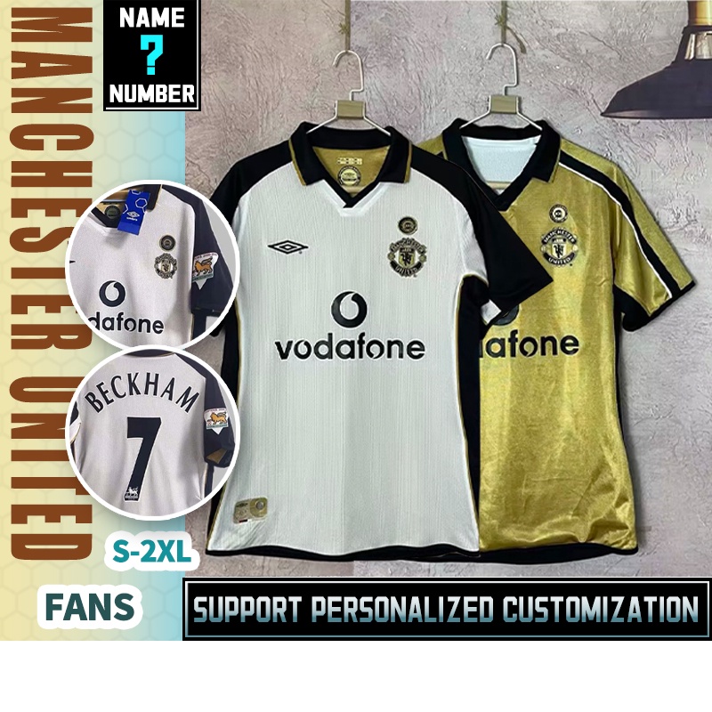 Áo Thun Đá Banh Tay Ngắn Hai Mặt Manchester United 2001-02 Size S-2XL