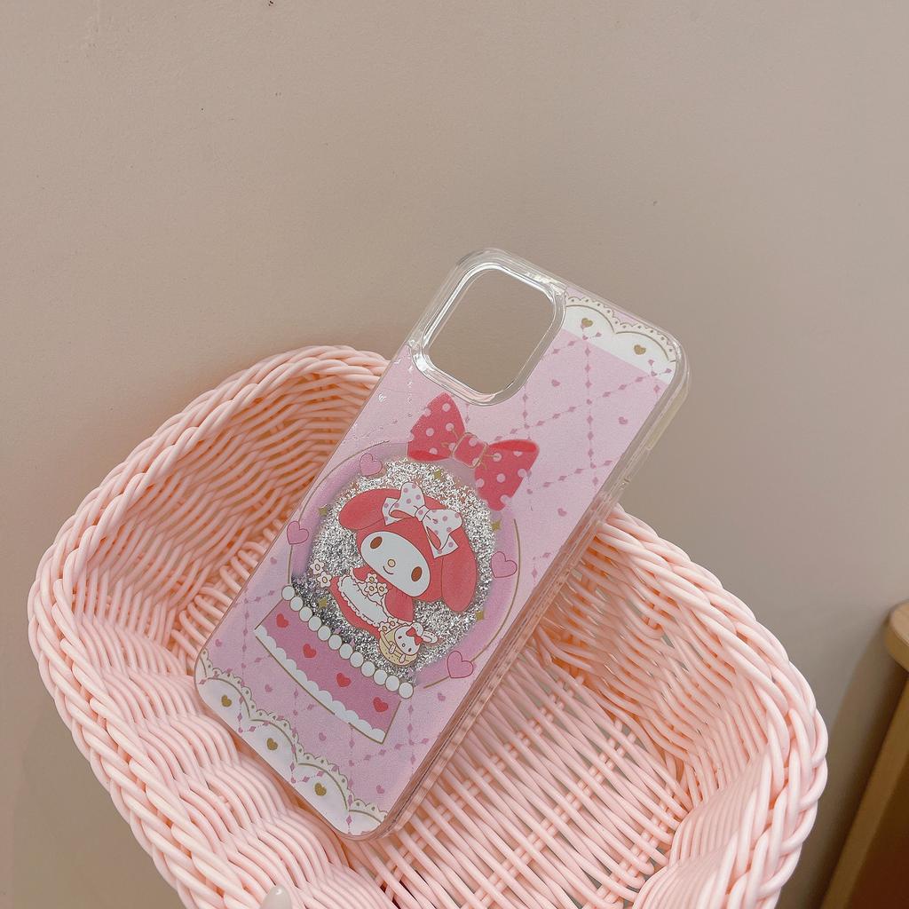 Ốp Điện Thoại Cát Chảy Họa Tiết Thỏ melody Cho IPhone 14Promax 13 12 11 7Plus X Xs Max XR