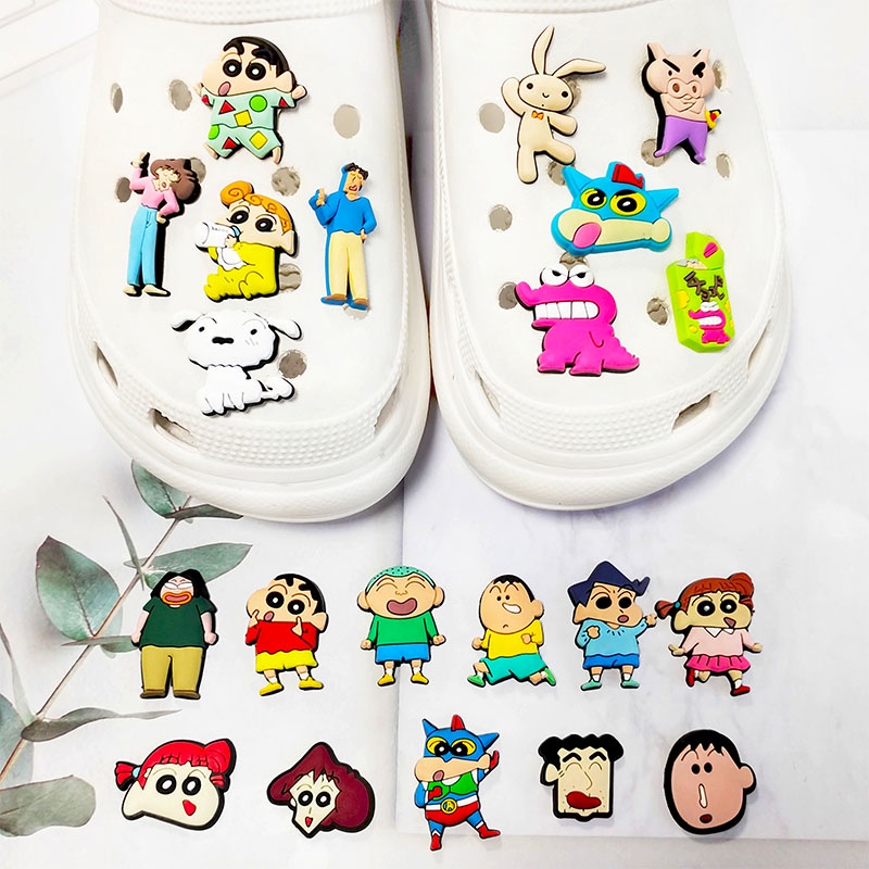 Dễ Thương Phụ Kiện Trang Trí Giày Hình Giày Dép Jibz Croc Shin-chan Yoda DIY Đáng Yêu Có Thể Tháo Rời