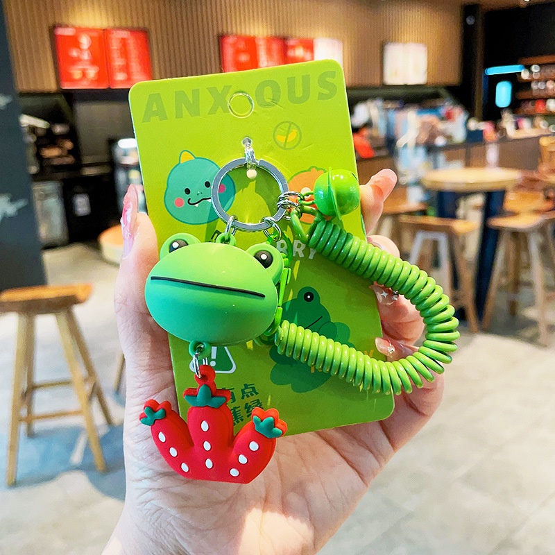 Móc Khóa Dây Thun Hình Ếch Dễ Thương