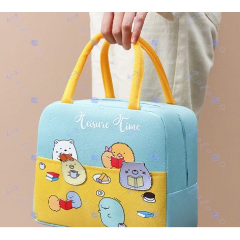Túi Giữ Nhiệt Đựng Hộp Cơm Trưa Chống Thấm Nước Họa Tiết Hoạt Hình Sumikogurashi
