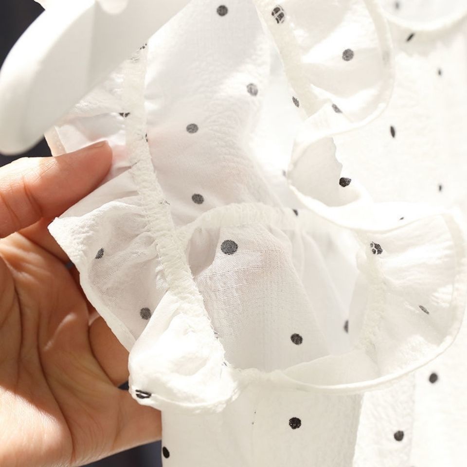 Đầm Công Chúa Nhiều Tầng Họa Tiết Chấm Bi Thời Trang Mùa Hè Cho Bé Gái