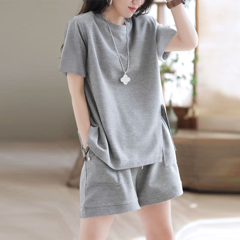 Bộ Đồ Thể Thao Hai Mảnh Gồm Áo Tay Ngắn Và Quần Short Dáng Rộng Phong Cách Hàn Quốc Thời Trang Mùa Hè 2023 Mới
