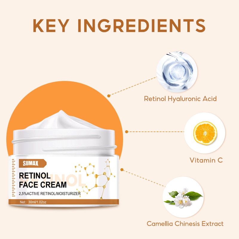 RUOALL Kem Retinol Chứa Axit Hyaluronic Collagen Giúp Dưỡng Ẩm Nâng Cơ Mặt Chống Lão Hóa Và Nếp Nhăn Cho Nam Và Nữ 30G