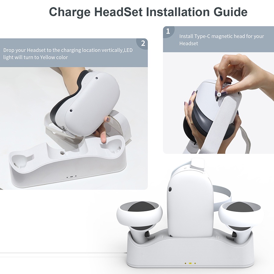 Bộ Sạc Kính Thực Tế Ảo Oculus Quest 2 VR Có Đế Hít Na GJFY