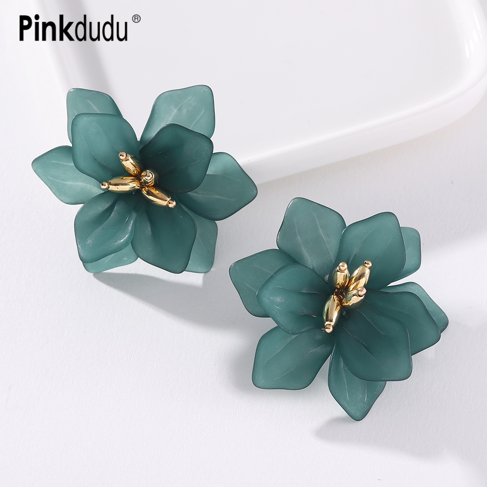 Bông Tai Hình Hoa Lớn Bằng Acrylic 4 Màu Tùy Chọn Phong Cách Vintage Thanh Lịch Thời Trang Cho Nữ OG050