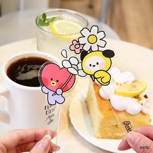 Phụ kiện trang trí BT21 minini HAPPY FLOWER dành cho người hâm mộ