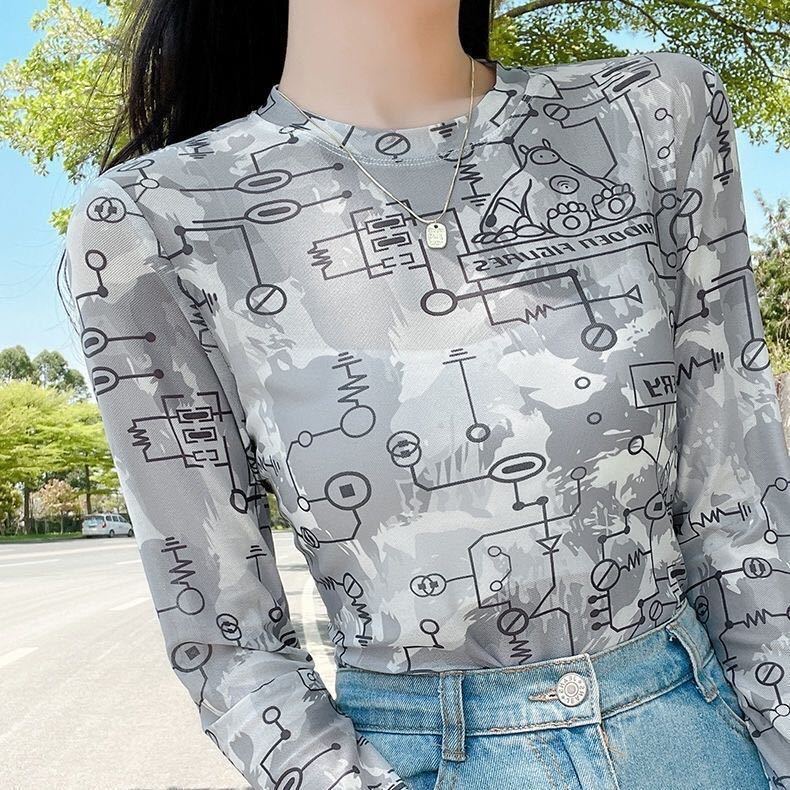 Áo Thun Dài Tay Vải Tuyn Xuyên Thấu Thời Trang Mùa Hè Dành Cho Nữ