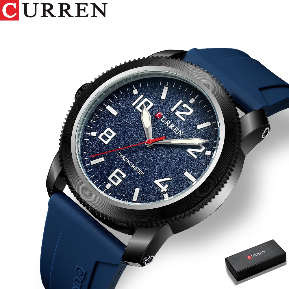 Đồng Hồ Quartz CURREN Chống Thấm Nước Với Dây Đeo Silicon 8454