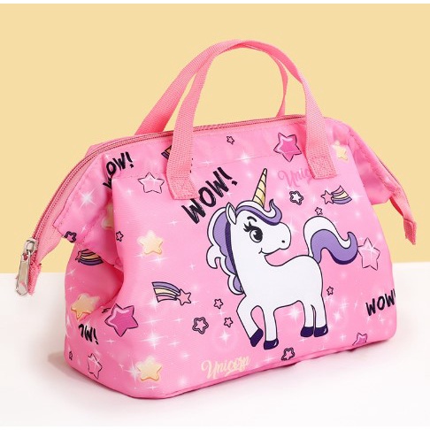 Túi Đựng Hộp Cơm Trưa Lót Giấy Nhôm Dày Dặn Giữ Nhiệt Chống Thấm Nước Họa Tiết Phi Hành Gia Hoạt Hình Dễ Thương