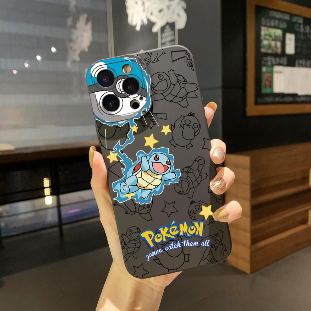 Ốp Điện Thoại Viền Vuông Hình Pokemon Pikachu Cho Xiaomi Redmi Note 12 12S 4G Pro 5G 9S 9A 12C