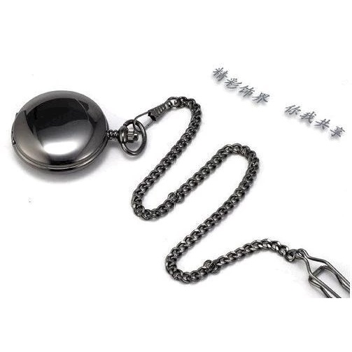 Đồng Hồ Quả Quýt unisex Bằng Thép Màu Đen Chất Lượng Cao Phong Cách vintage