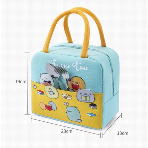 Túi Giữ Nhiệt Đựng Hộp Cơm Trưa Chống Thấm Nước Họa Tiết Hoạt Hình Sumikogurashi