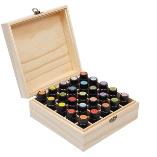 Hộp gỗ đựng chai tinh dầu 25 lọ 5 ml 10 ml và 15ml tiện dụng cho gia đình