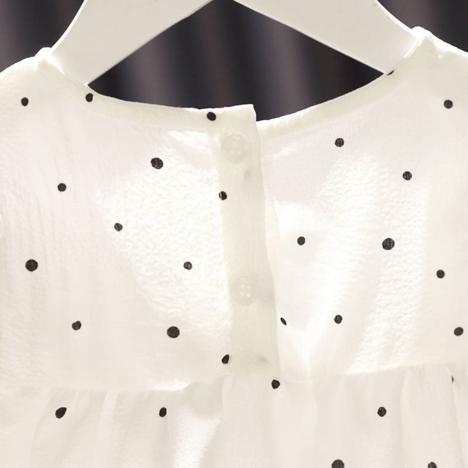 Đầm Công Chúa Nhiều Tầng Họa Tiết Chấm Bi Thời Trang Mùa Hè Cho Bé Gái