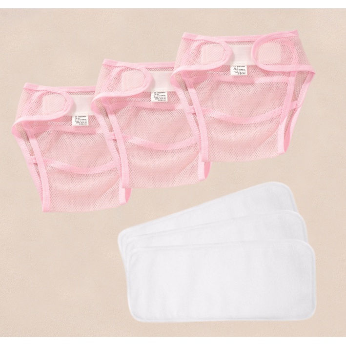 【3QUẦN+ 3LÓT 】Tã Quần Thoáng Khí Có Thể Tái Sử Dụng Cho Bé