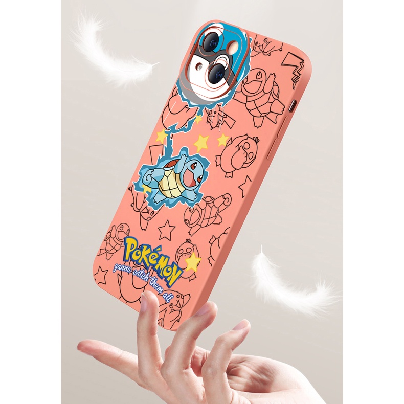 Ốp Điện Thoại Viền Vuông Hình Pokemon Pikachu Cho Xiaomi Redmi Note 12 12S 4G Pro 5G 9S 9A 12C