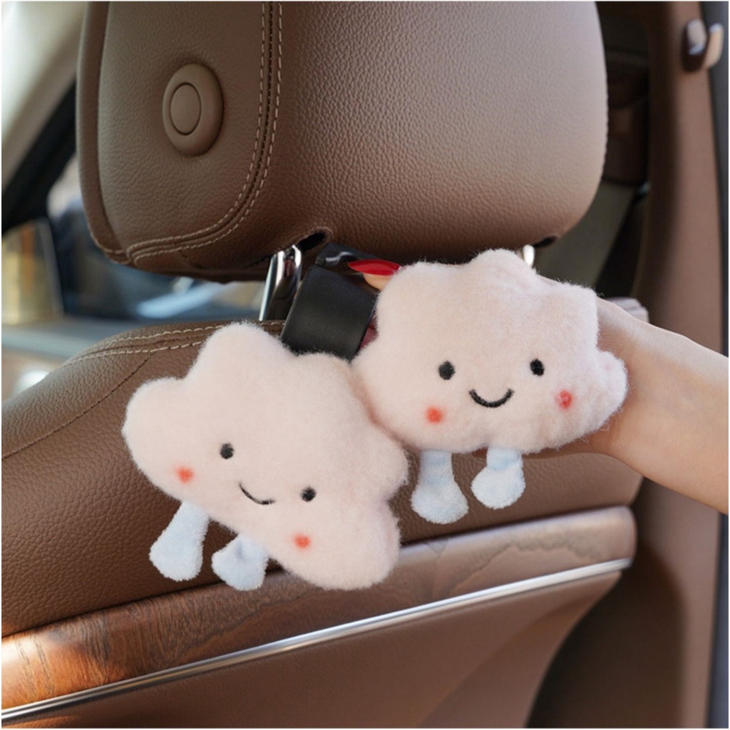 Set 2 Móc Treo Đồ Hình Gấu Hoạt Hình Gắn Sau Ghế Xe Hơi Đa Năng