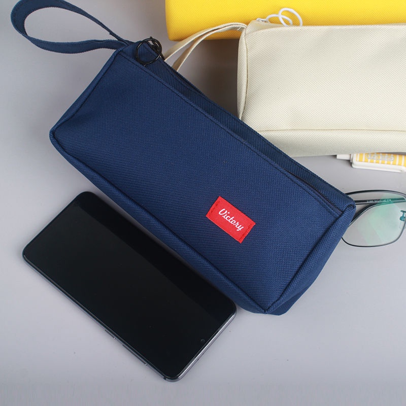 Túi Đựng Bút Hai Lớp Sức Chứa Lớn In Hình Phi Hành Gia Hoạt Hình Đơn Giản Cho Học Sinh Trung Học Nam Nữ