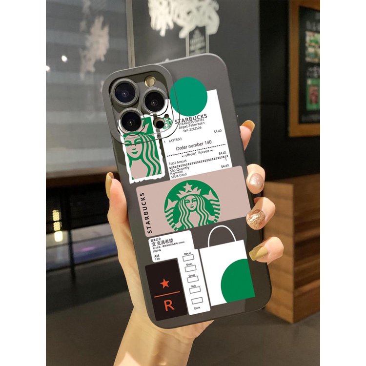 Ốp Điện Thoại Viền Vuông Họa Tiết Starbucks Thời Trang Cho Xiaomi Redmi Note 12 12S 4G Pro 5G 9S 9A 12C