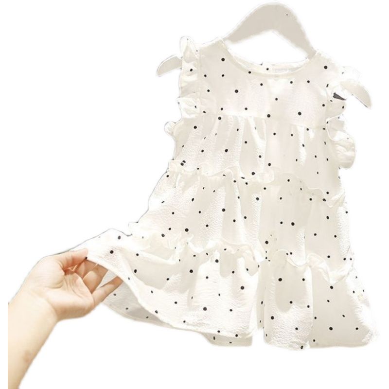 Đầm Công Chúa Nhiều Tầng Họa Tiết Chấm Bi Thời Trang Mùa Hè Cho Bé Gái